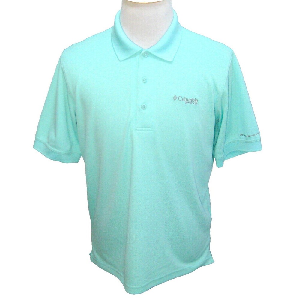 COLUMBIA PFG Men's (Size Medium) Teal Short Sleeve Vented  Fishing Travel Shirt